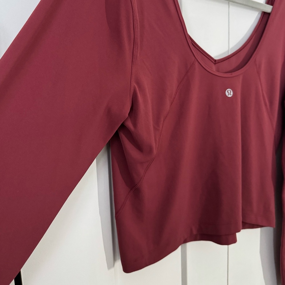 Lululemon Align Long Sleeve Shirt, Size 10 Red Merlot - Picture 6 of 6